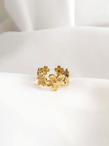 Bague dorée en acier inoxydable 
