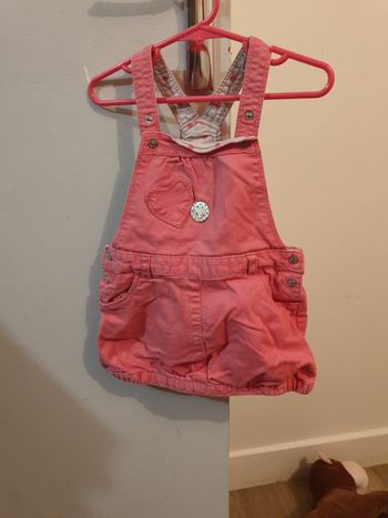 Robe salopette jean rose