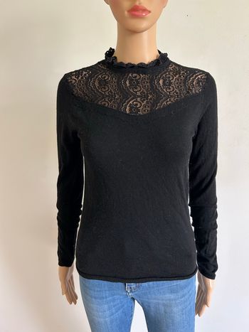 Pull noir avec dentelle Morgan taille XS bon état 