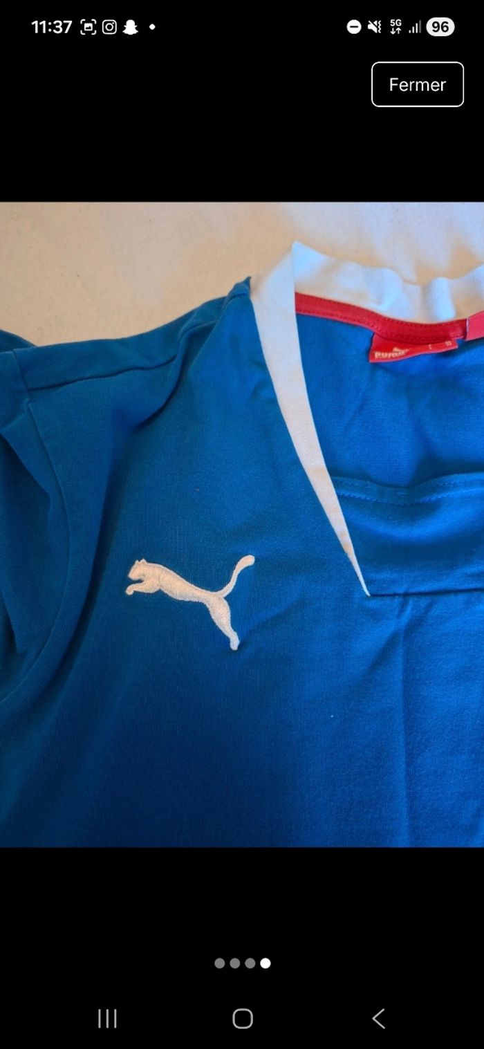 T-shirt bleu puma - photo numéro 4