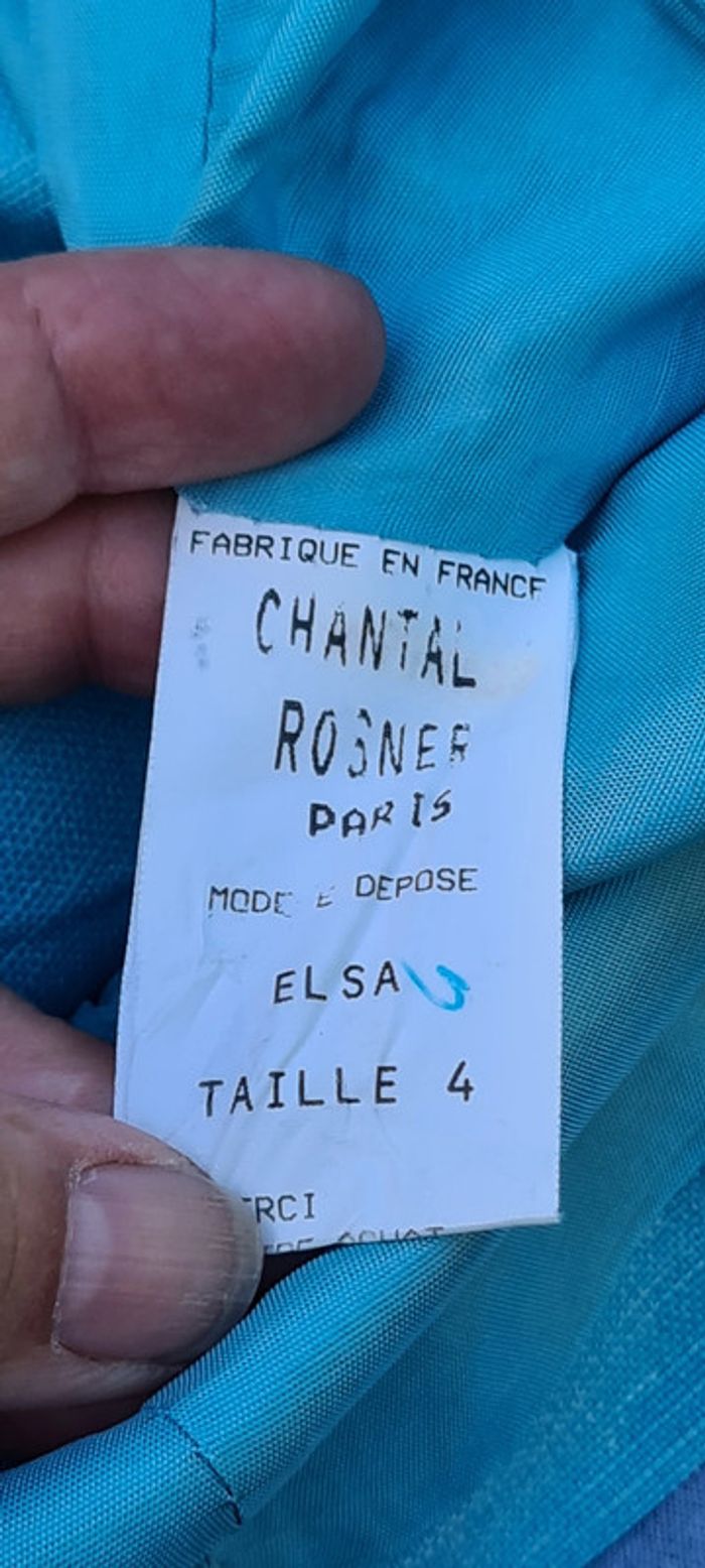 Tailleur bleu Chantal Rosner Paris T 4 - photo numéro 15