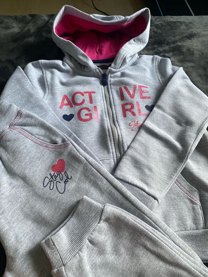 ensemble de survêtement gris et rose pour enfants fille, taille 10 et huit ans inextenso - photo numéro 5