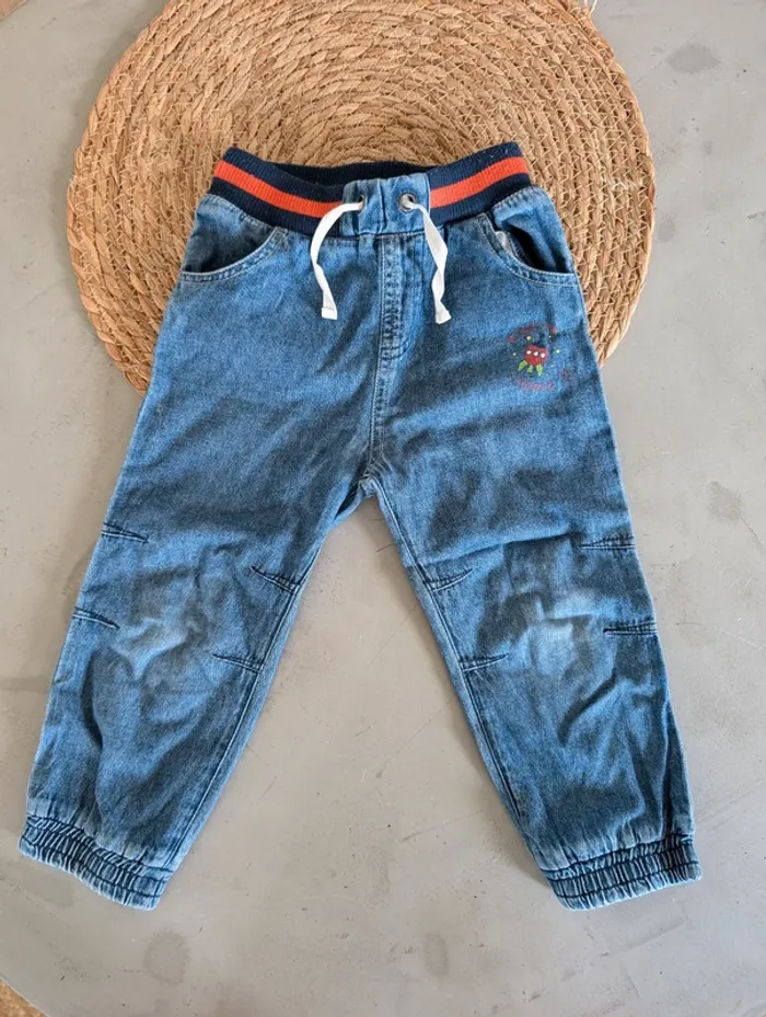 Pantalon ample jean bleu 24 mois