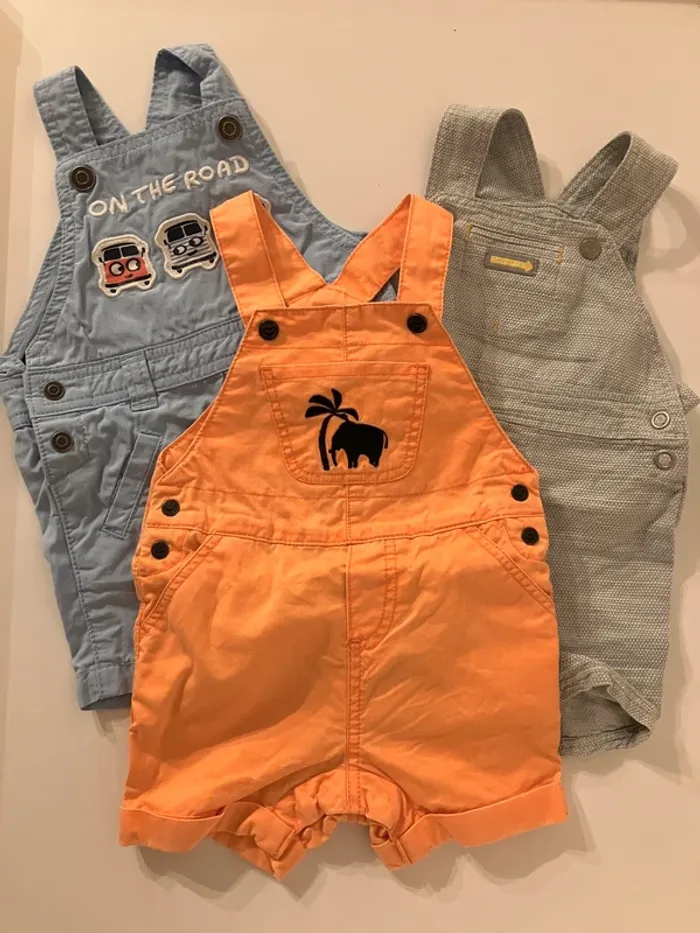 Lot de 3 salopettes bébé 3 mois