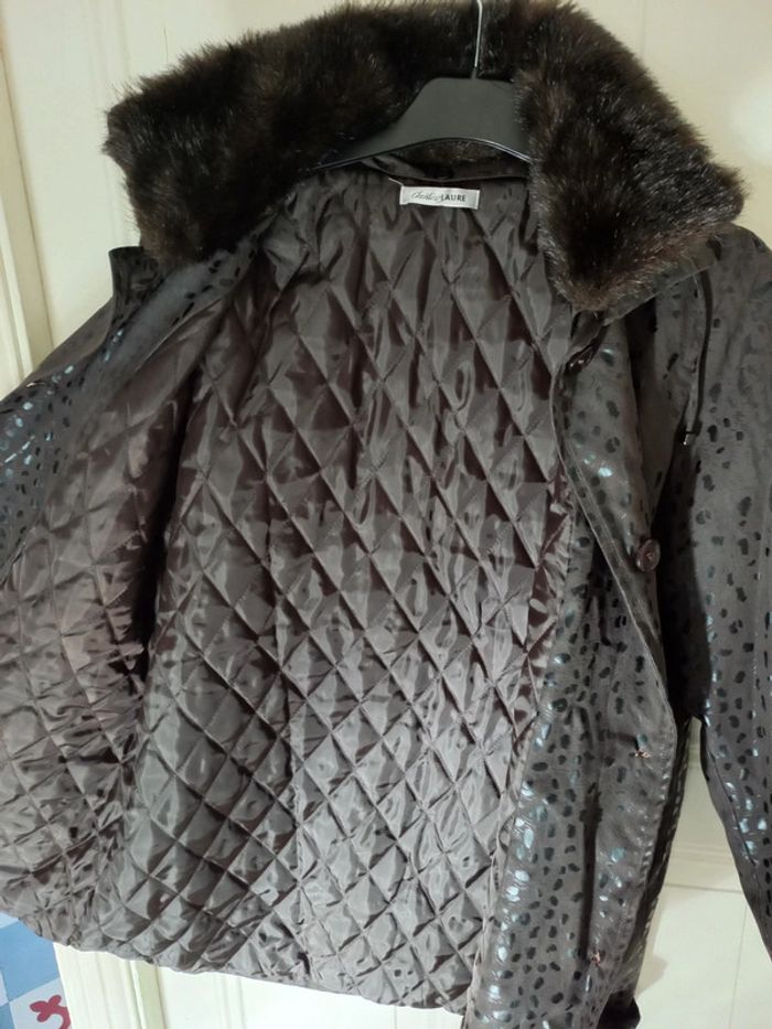 Veste femme Christine Laure – Effet texturé brillant & col fausse fourrure - photo numéro 4