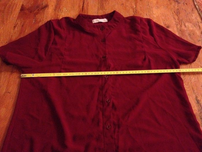 Blouse transparente bordeaux manches courtes look féminin - photo numéro 6