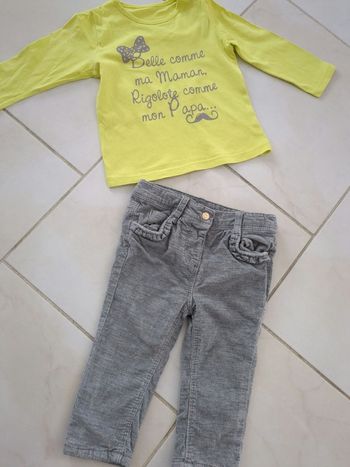 Ensemble jeans Tape à l'oeil et tee shirt kitchoun 12 mois