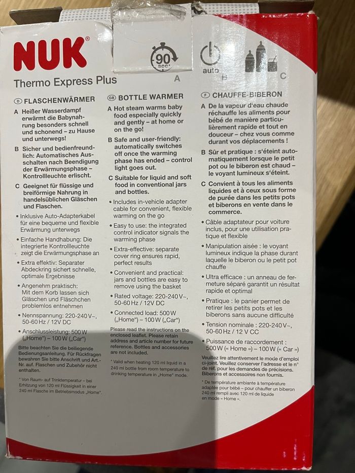 Chauffe biberon NUK