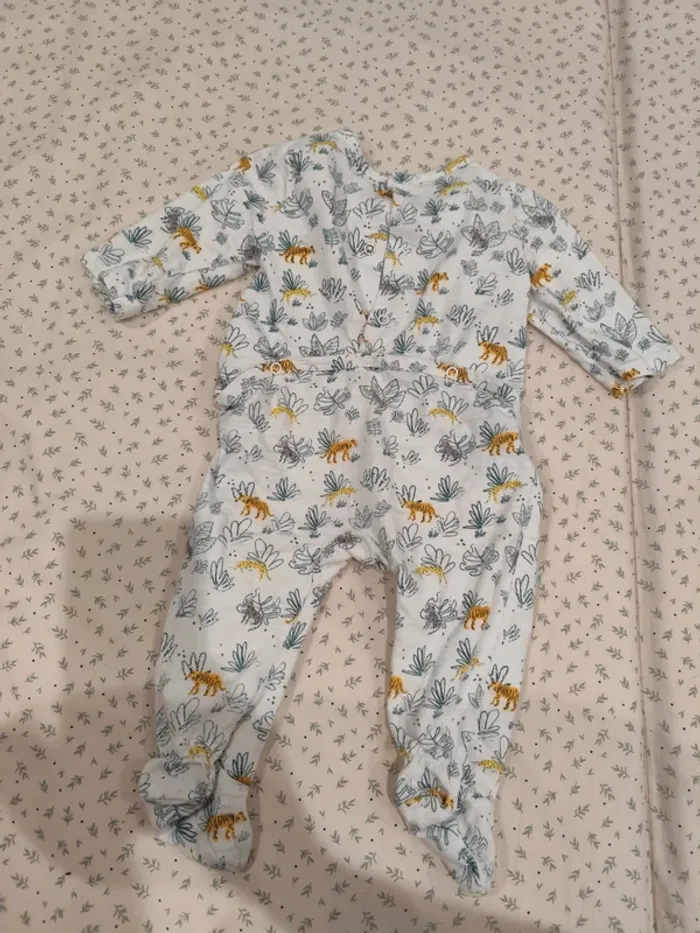 Pyjama une pièce motif jungle TAO 6 mois - photo numéro 5