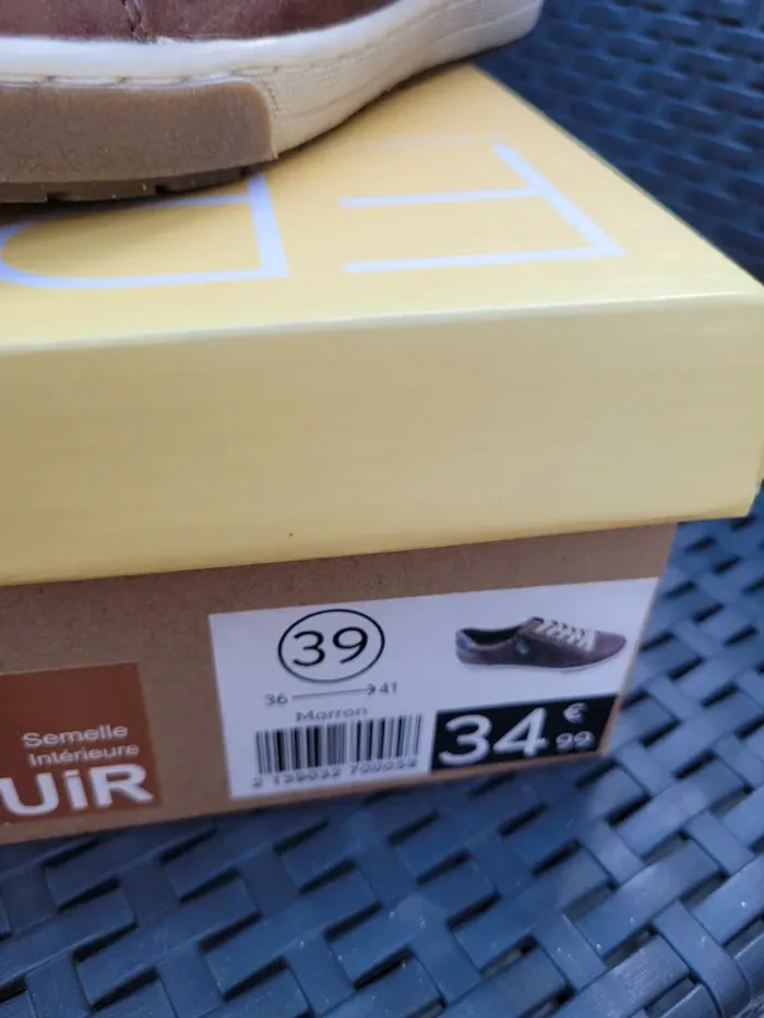 🐞Basket Cuir Marron 39 🐞 - photo numéro 2
