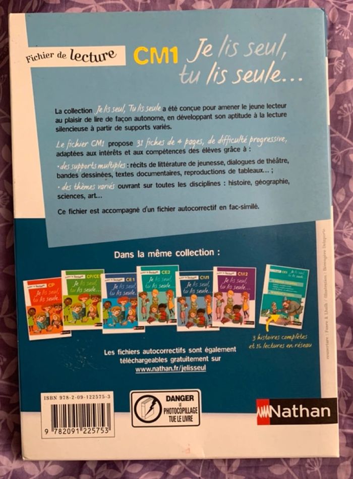 Fichier de lecture CM1 Je lis seul, tu lis seul - Nathan - photo numéro 3