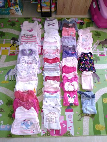 Lot de 51 vêtements fille 9 mois