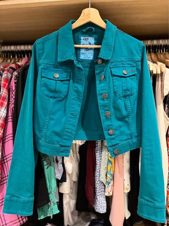 Veste en jean turquoise