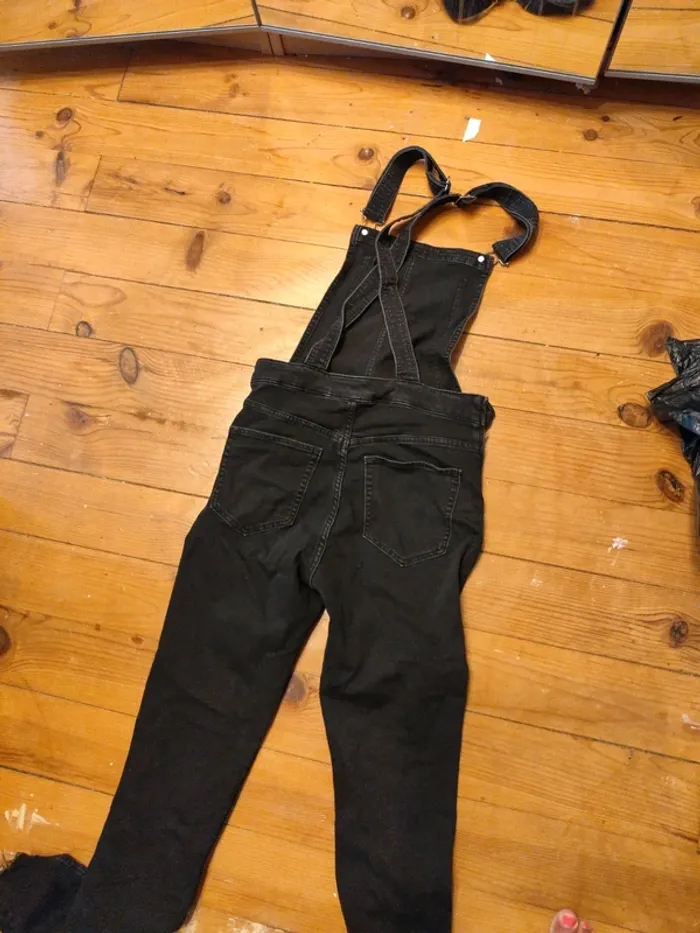 Salopette jean noir denim stretch 36 H&M TBE - photo numéro 4