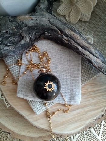 Collier sautoir protection pierre naturelle de labradorite