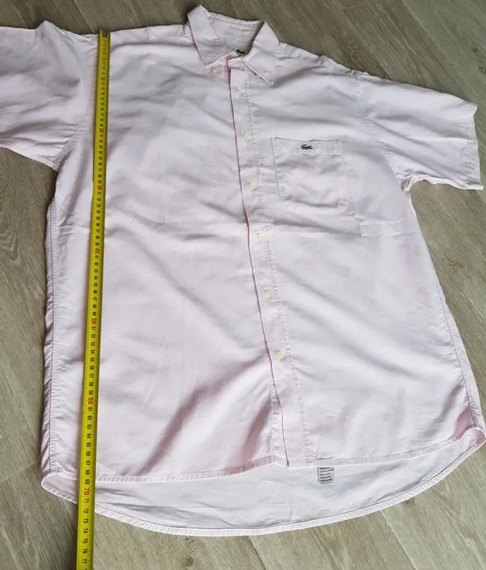 Chemise Lacoste manches courtes rose clair taille 41 - photo numéro 10