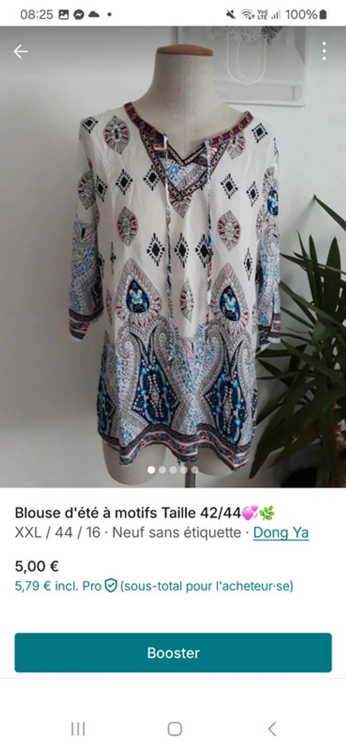 Blouse d'été à motifs 42🌿💝 - photo numéro 8