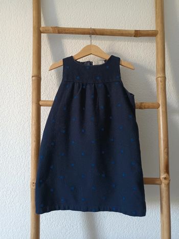 Robe bleu marine à pois ZY Girl 5 / 6 ans