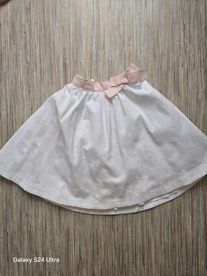 Jupe blanche motifs coeurs - Orchestra - Taille 8 ans
