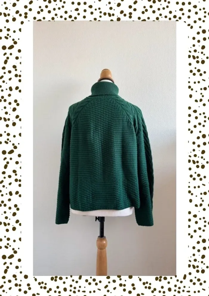 Pull col roulé vert sapin - photo numéro 2