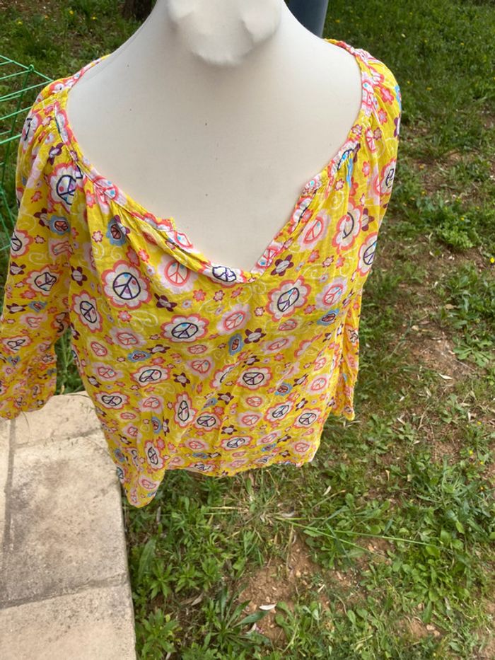 Blouse tunique jaune façon hippie by coco