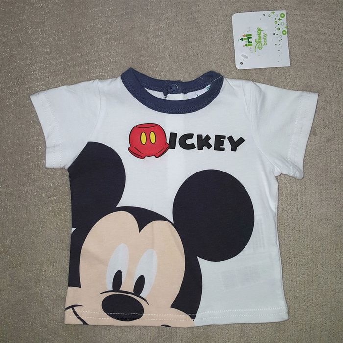 t-shirt bébé 3 mois mickey disney blanc