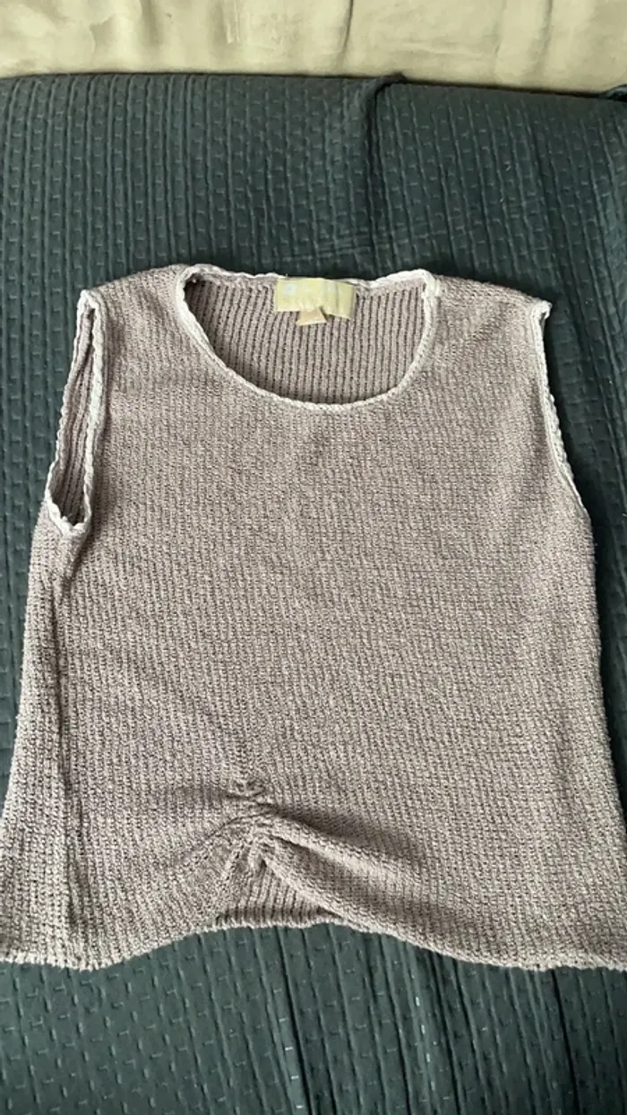 pull vieux rose sans manche