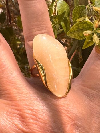 Grosse pavé résine écrue acier inoxydable or réglable