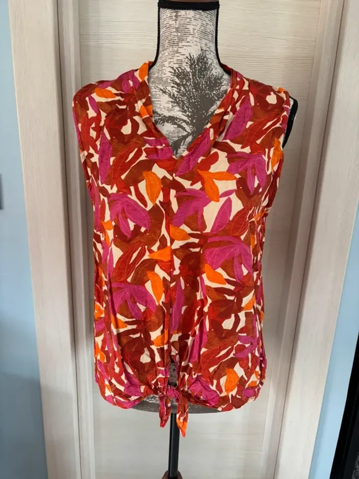 Joli débardeur blouse  noué Plus taille 44