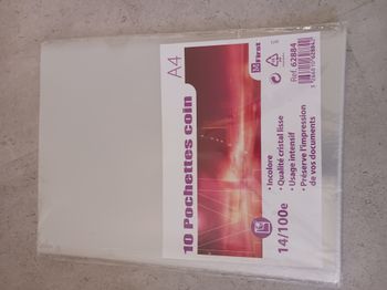 10 pochettes coin 14/100e incolore First Neuve