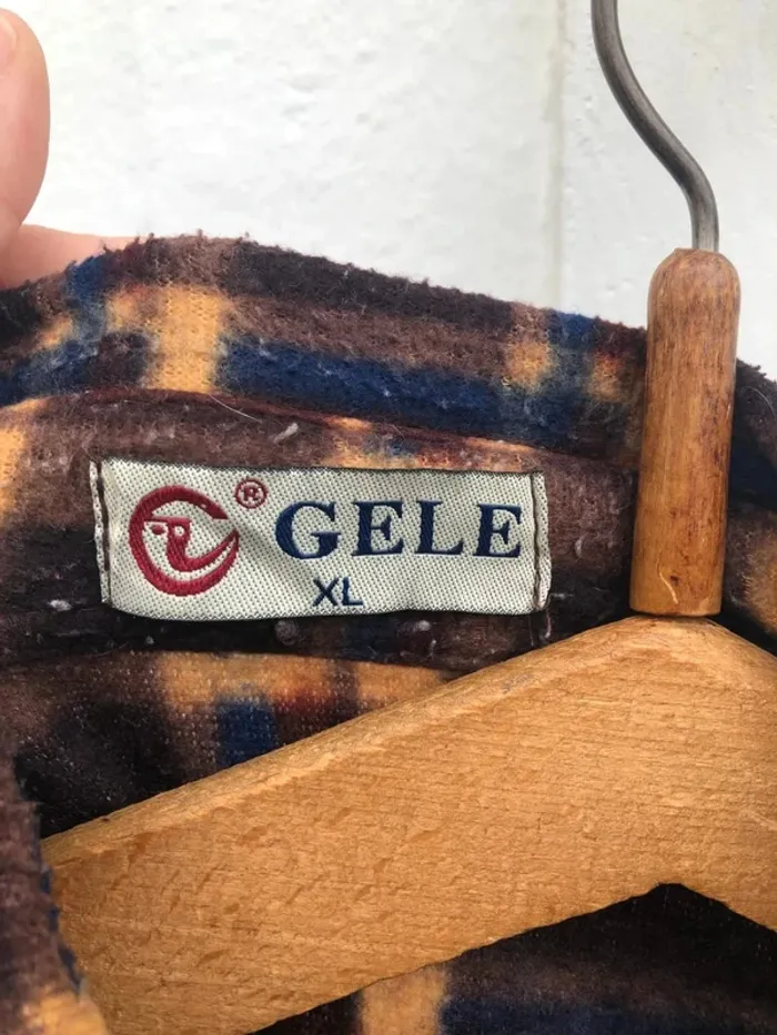 Lumberjack Flannel Plaid Polaire shirt chemise brown blue Mens XL - photo numéro 3