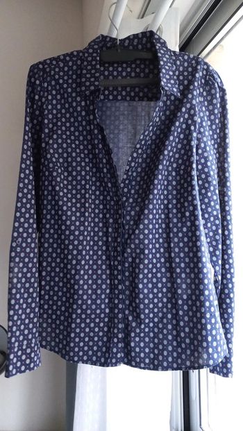 Chemise femme bleu à motifs Camaieu t38