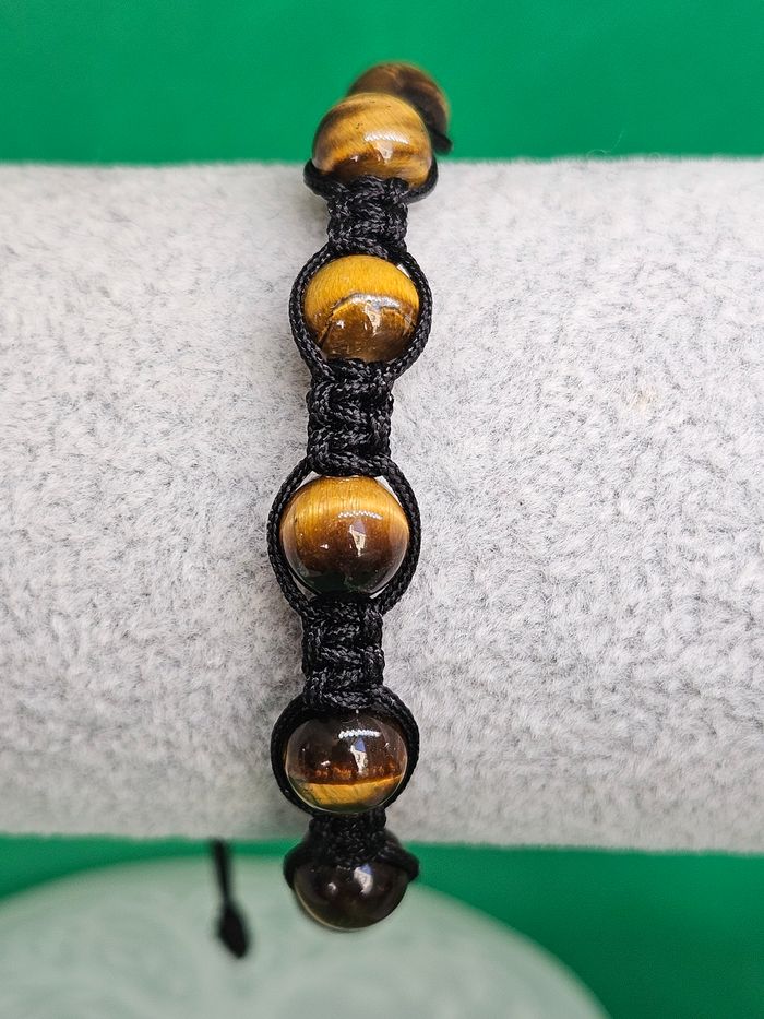 Macramé Bracelet en Oeil de Tigre