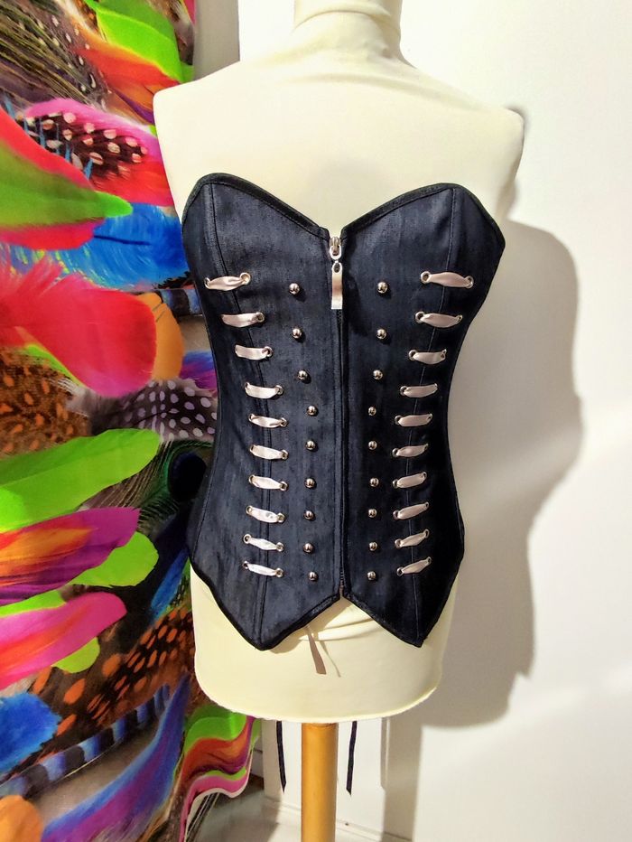 Bustier corset Jean Femme Taille S/M - photo numéro 2