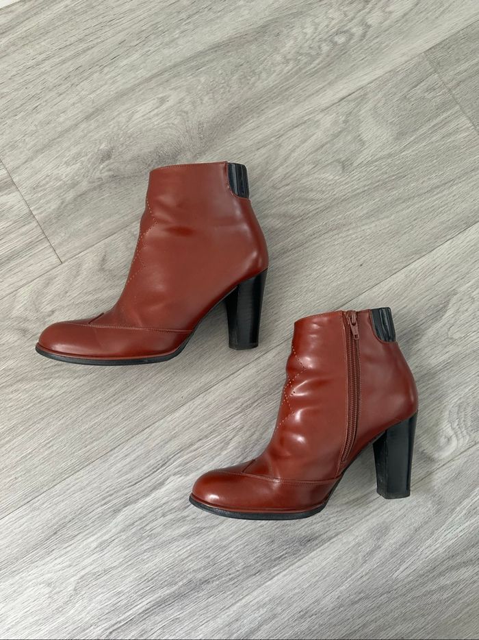 Bottines en cuir marron rouille Alfie Karine Arabian T37,5 - photo numéro 4