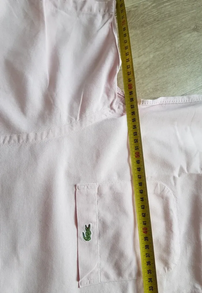 Chemise Lacoste manches courtes rose clair taille 41 - photo numéro 12