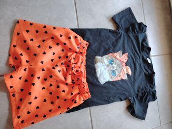 Ensemble chat noirs orange