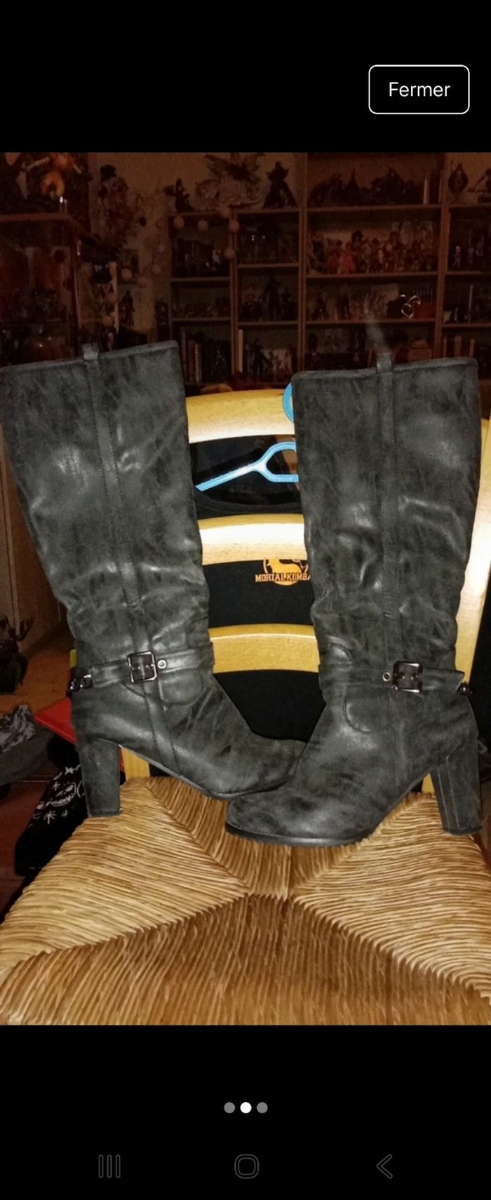 Bottes a talons femme grise leopard - photo numéro 2