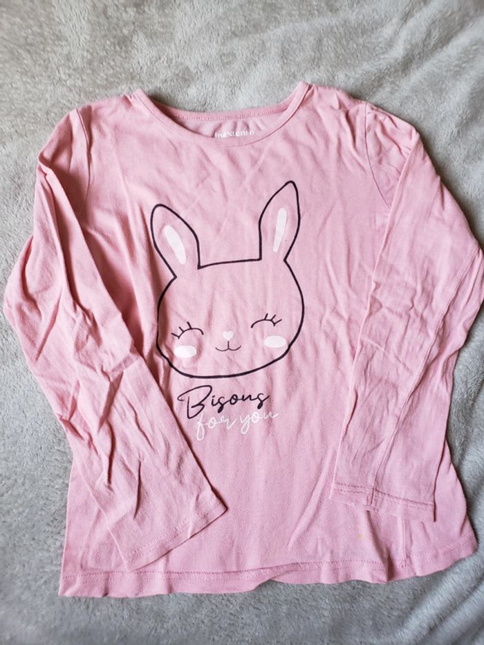 Haut pyjama rose petit lapin taille 10 ans