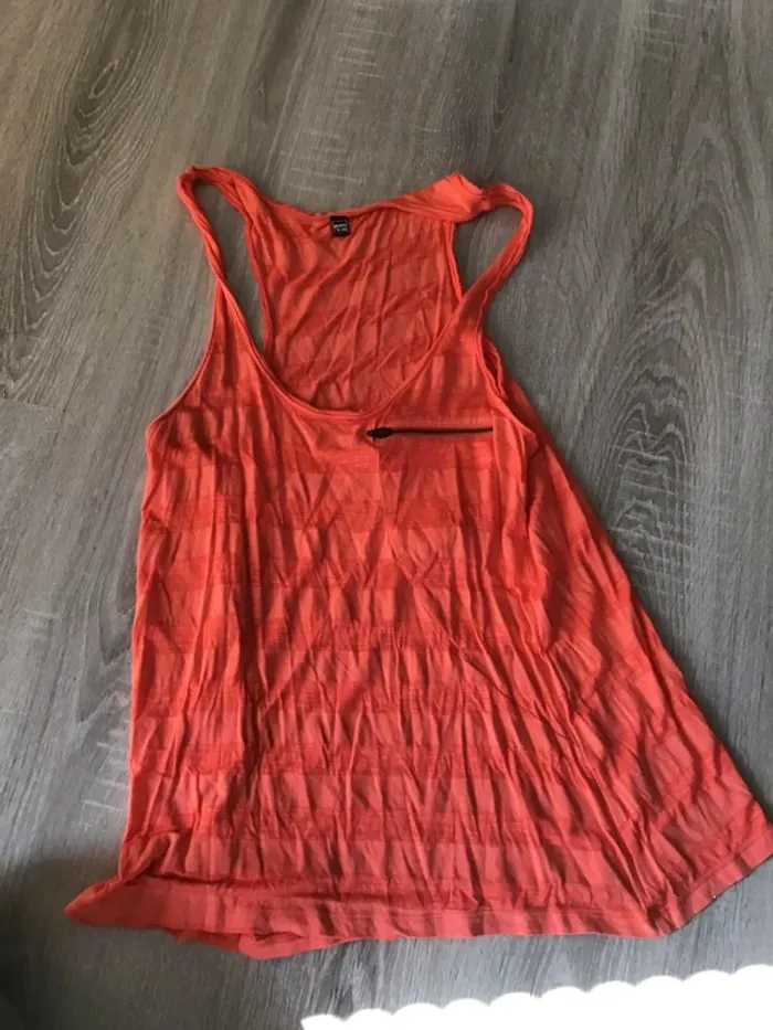 Débardeur rayé orange
