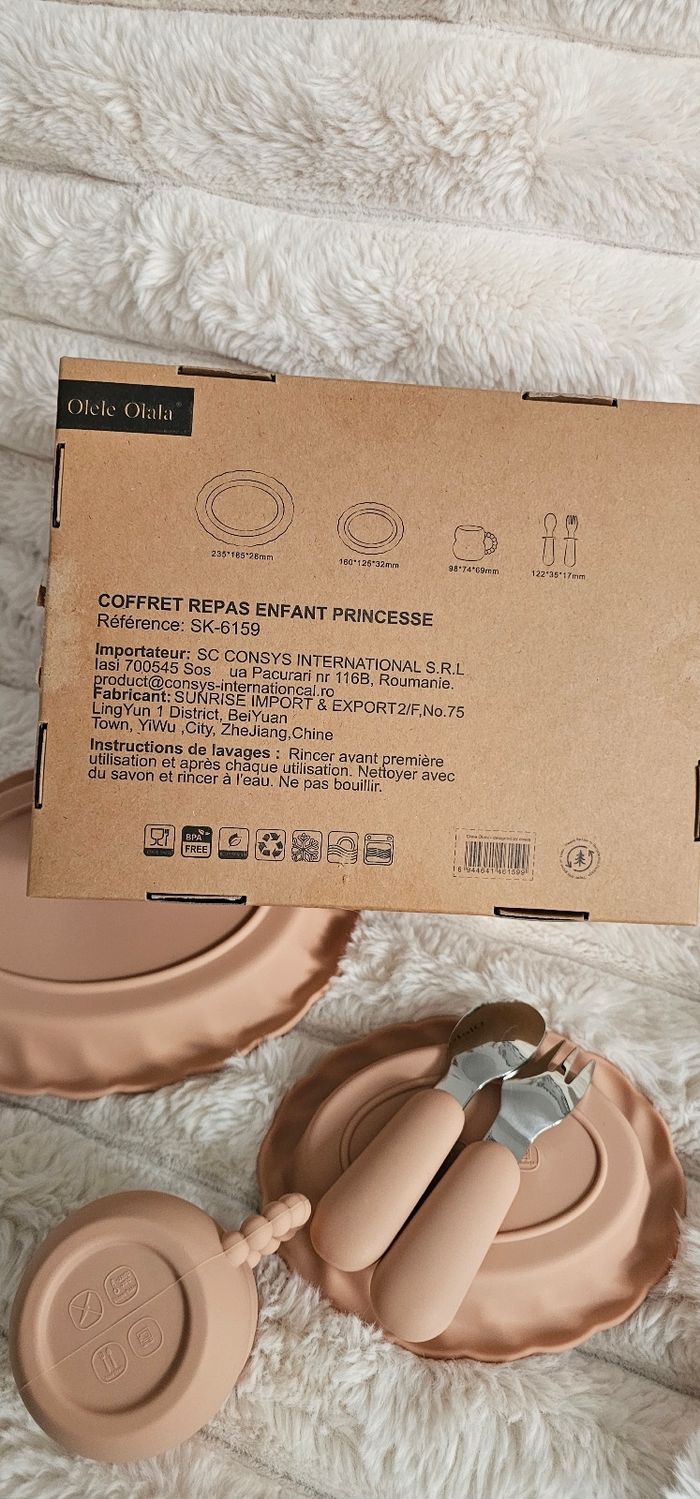 Magnifique coffret repas Princesse rose Neuf - photo numéro 9