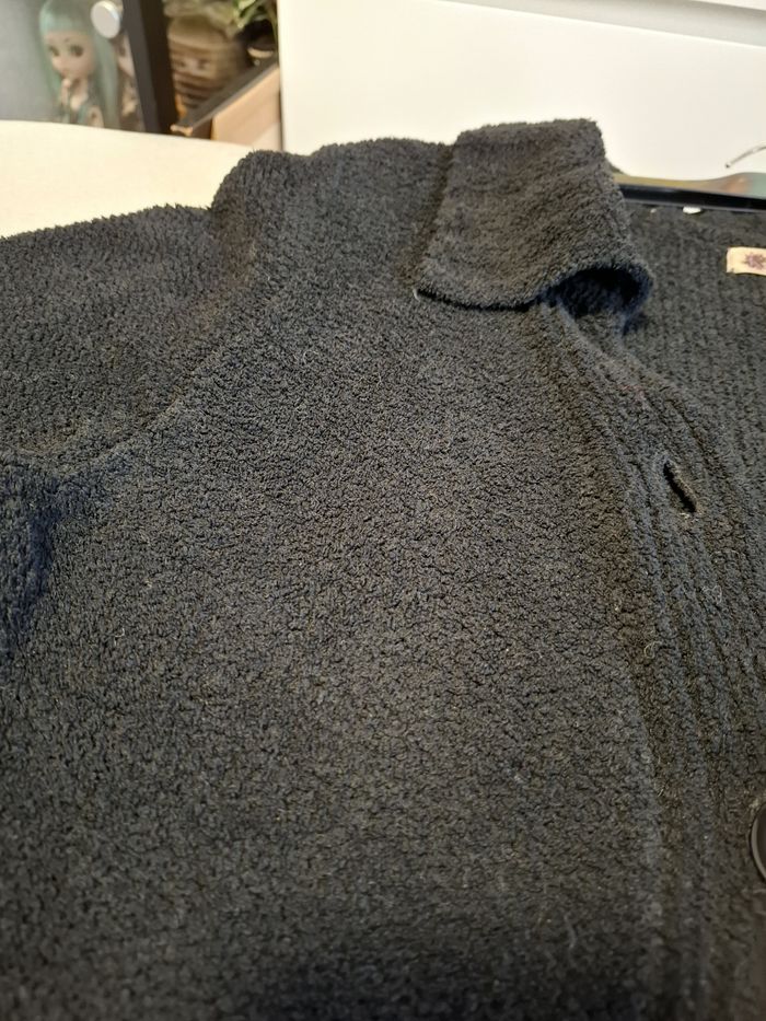 Joli gilet femme K Woman 42/44 maille chenille noir 2 poches très bon état - photo numéro 5