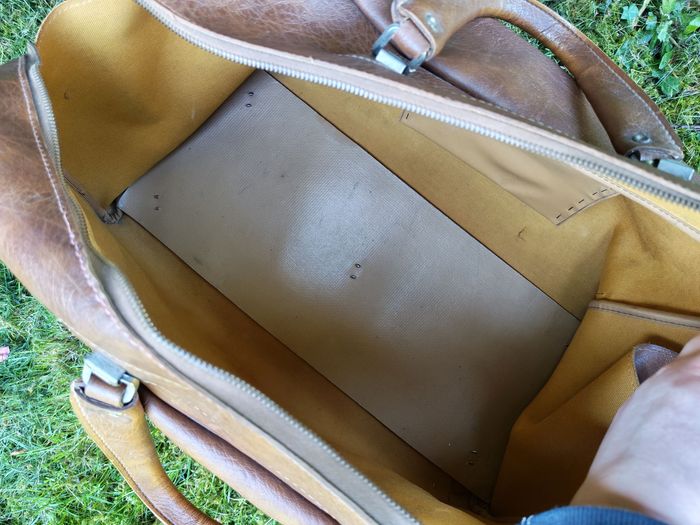 Sac de voyage marron ancien - photo numéro 5