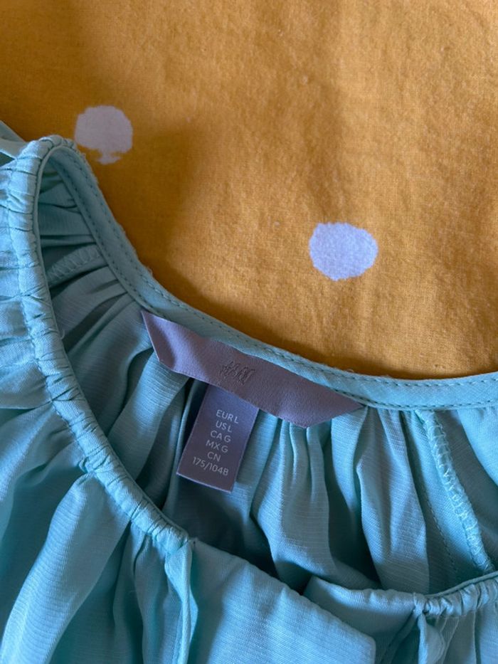 Tunique vert anis taille L h&m blouse été en viscose et polyester - photo numéro 7