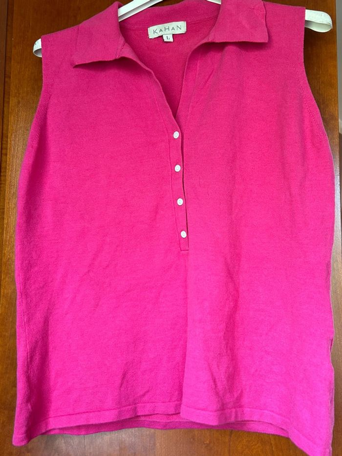 Polo rose sans manches Kahan 38-40