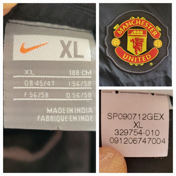 Nike Veste Survêtement TXL/188CM-FAN du Club Manchester United AIG- Noire - Vintage 2007/2009 - photo numéro 5