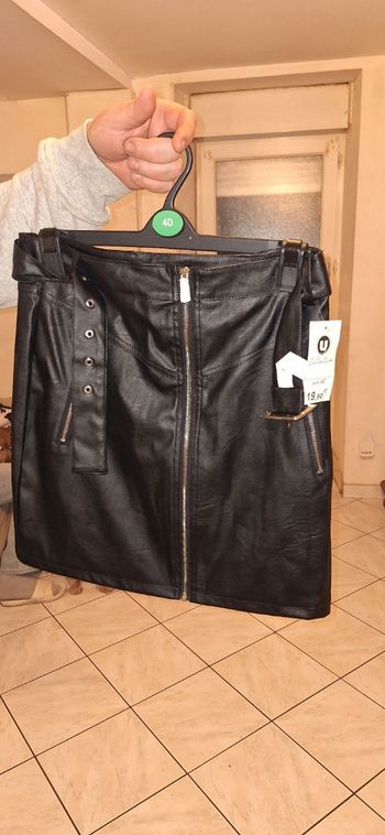 Jupe similicuir noir