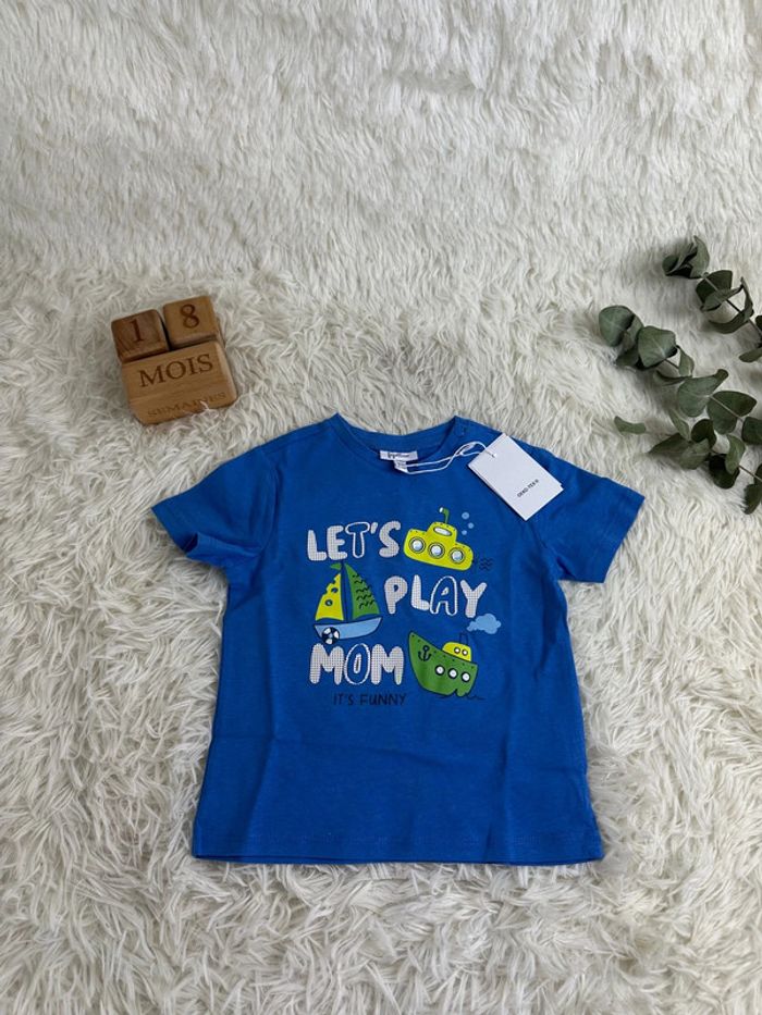 T-shirt bleu Fagottino taille 18-24 mois