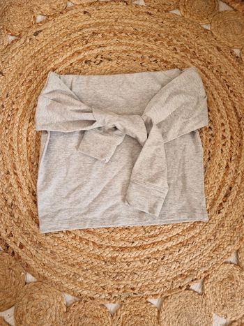 Mini jupe moulante gris clair effet manches nouées Forever 21 🪐Taille S🪐