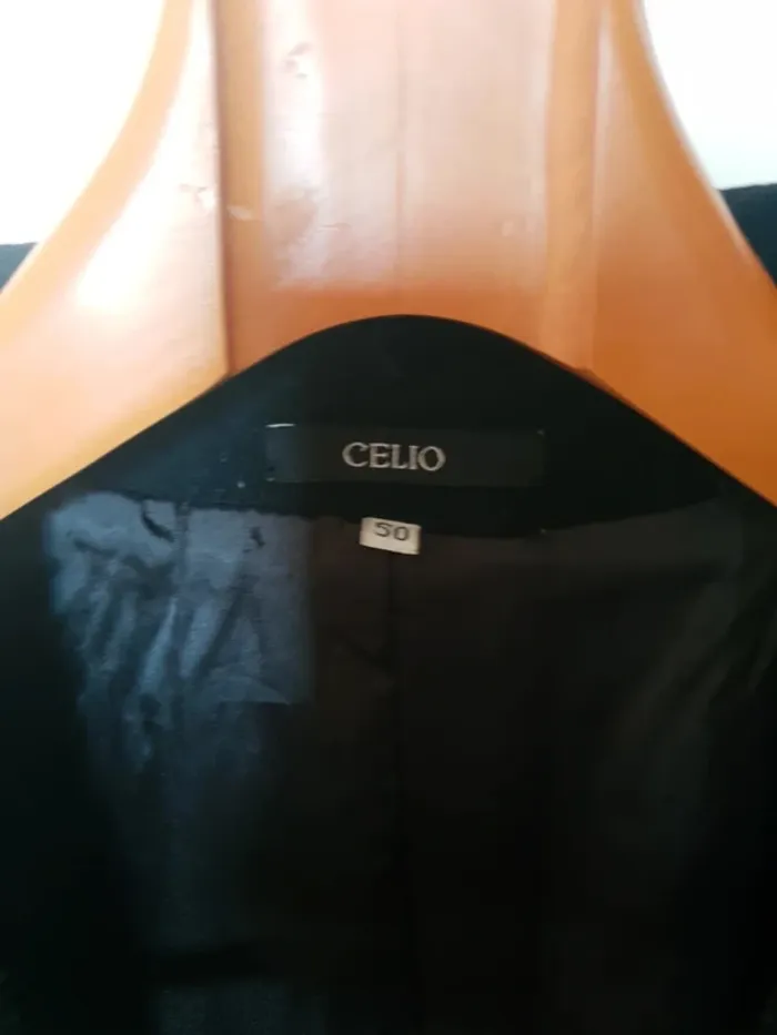 Manteau long croisé noir vintage Celio taille 50 - photo numéro 5